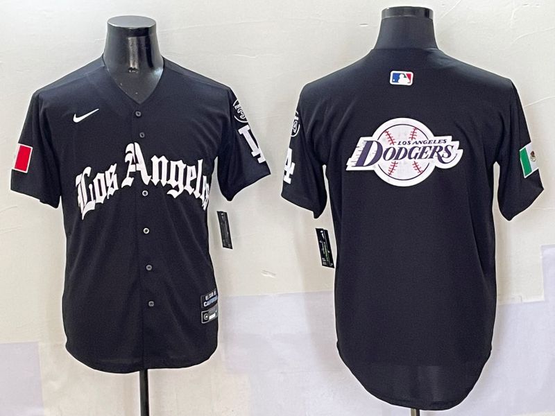 Men Los Angeles Dodgers Blank Black Five generations Joint Name 2025 Nike MLB Jersey style 29